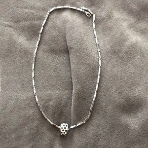 Silver/black bling necklace